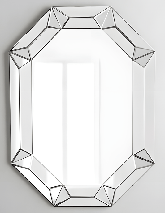 Afina ML-2842-O Afina Modern Luxe 28" x 42" Contemporary Octagonal Decorative Wall Mirror ML-2842-O