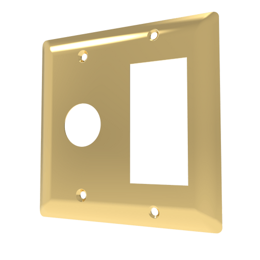 Amba AJ-DGP-PG Amba Double Gang Plate in Polished Gold - AJ-DGP-PG