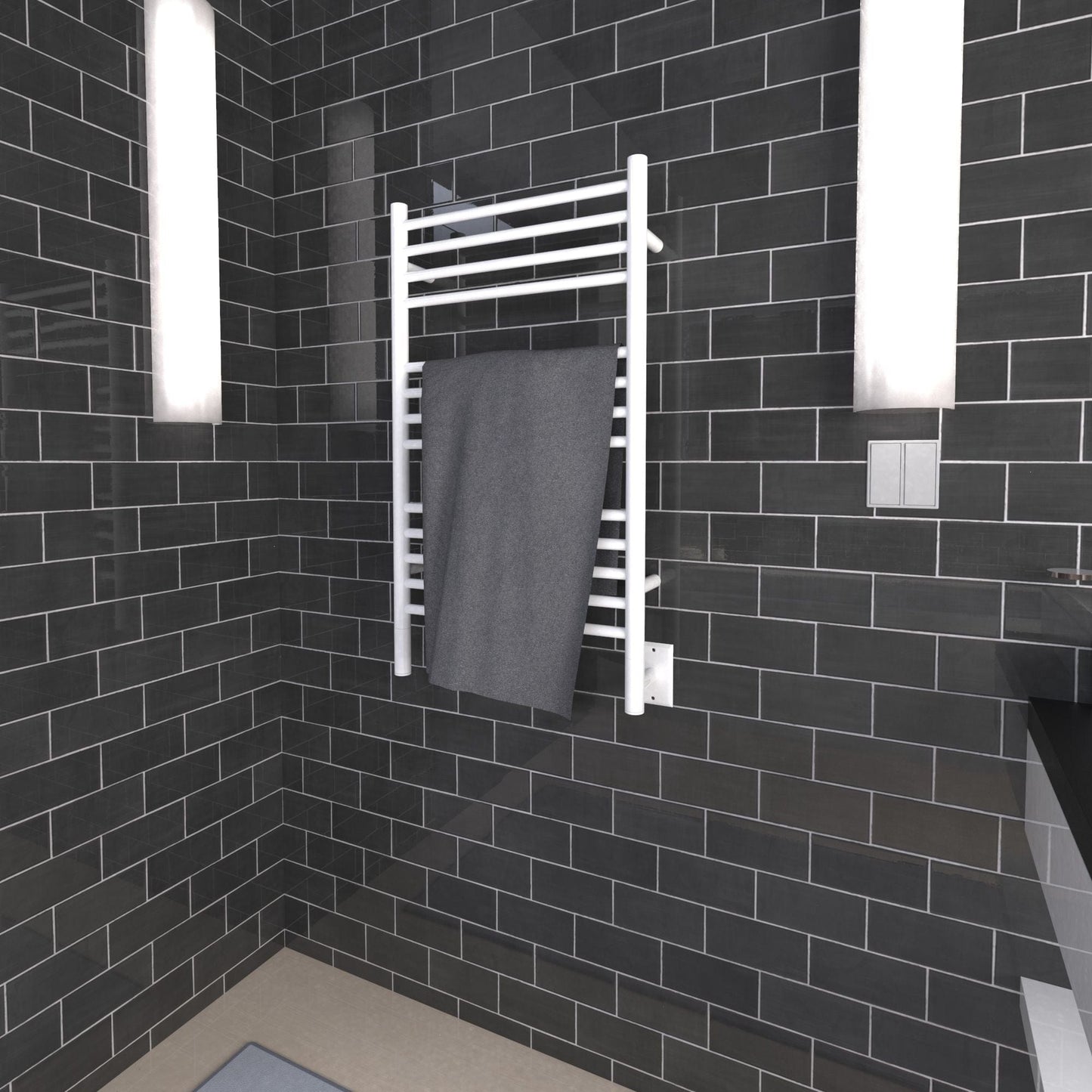 Amba CSW Amba Jeeves Model C Straight 13 Bar Hardwired Towel Warmer in White - CSW