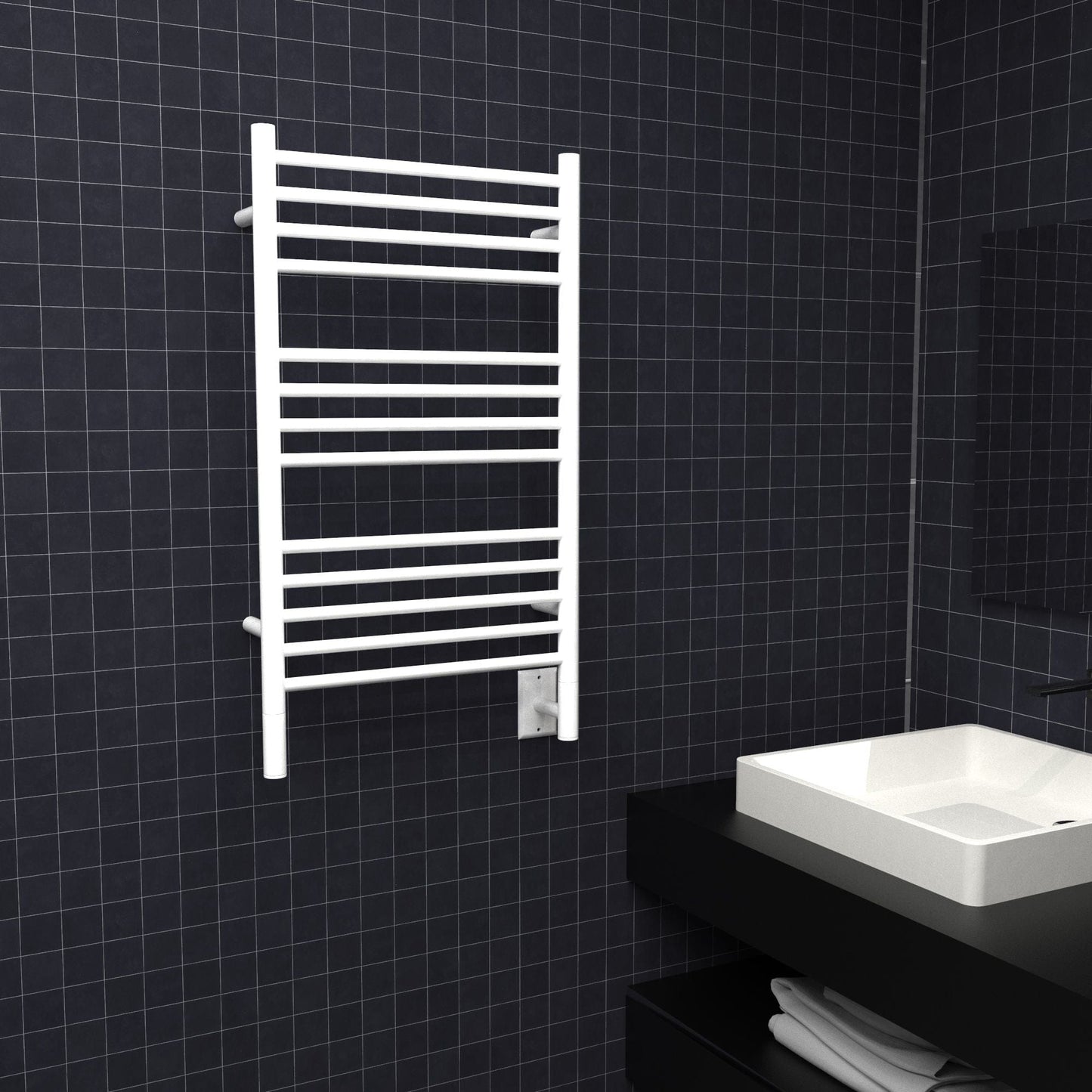 Amba CSW Amba Jeeves Model C Straight 13 Bar Hardwired Towel Warmer in White - CSW