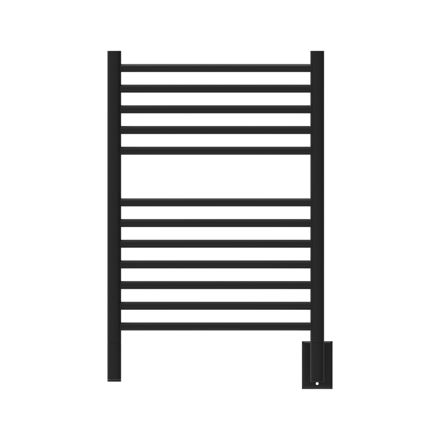 Amba ESMB Amba Jeeves Model E Straight 12 Bar Hardwired Towel Warmer in Matte Black - ESMB