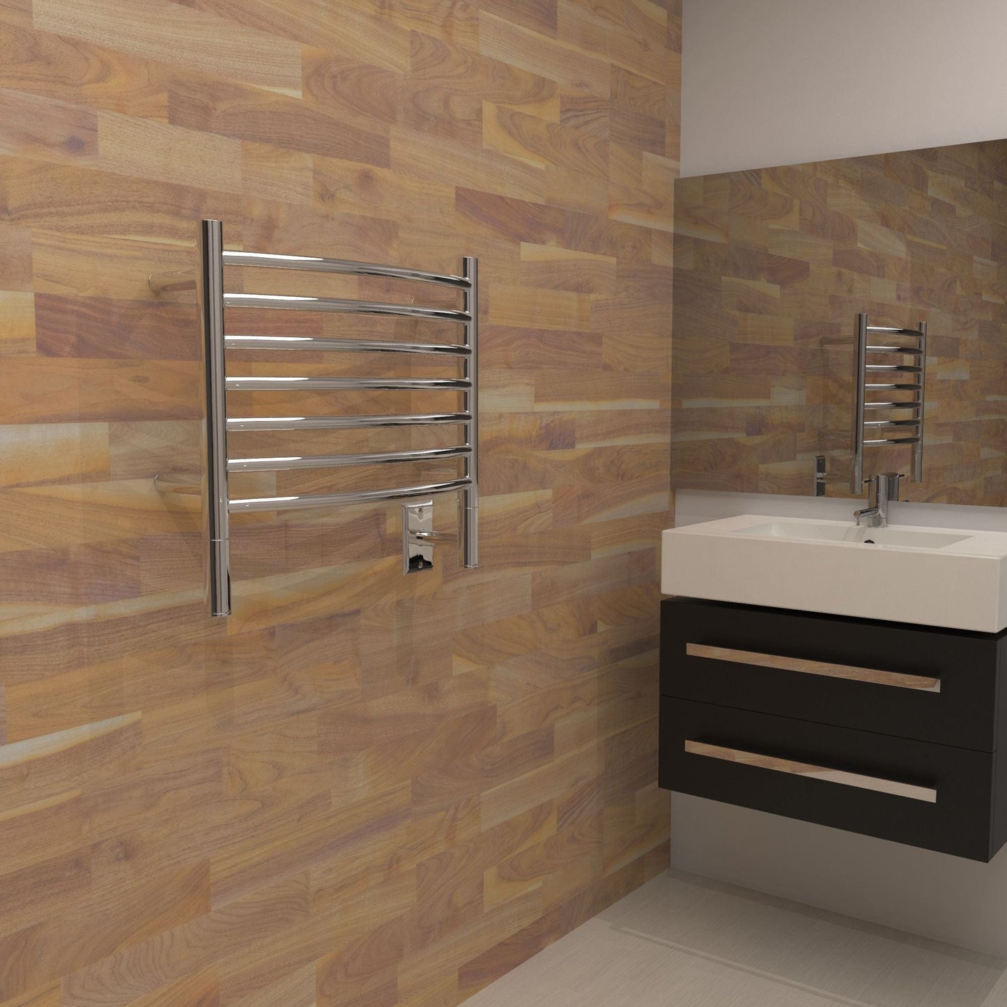 Amba HCP Amba Jeeves Model H Curved 7 Bar Hardwired Towel Warmer in Polished - HCP