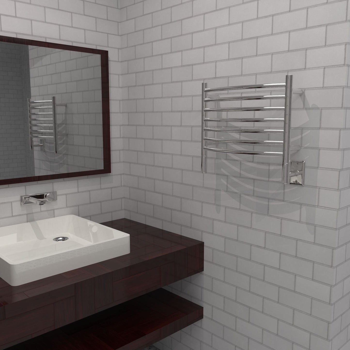 Amba HCP Amba Jeeves Model H Curved 7 Bar Hardwired Towel Warmer in Polished - HCP