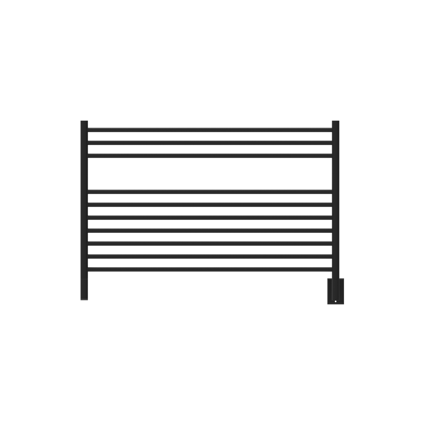 Amba LSMB Amba Jeeves Model L Straight 10 Bar Hardwired Towel Warmer in Matte Black - LSMB