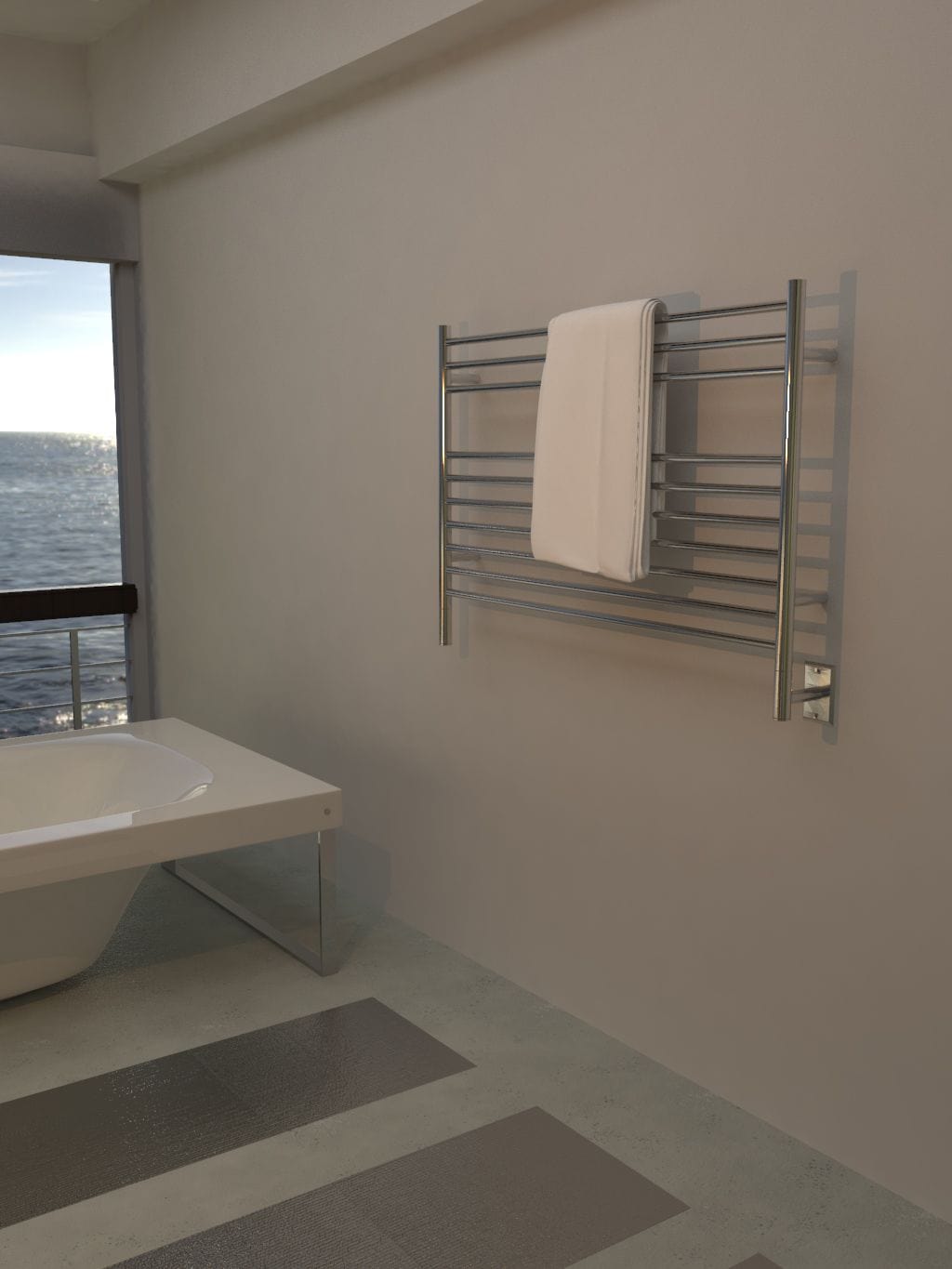 Amba LSP Amba Jeeves Model L Straight 10 Bar Hardwired Towel Warmer in Polished - LSP