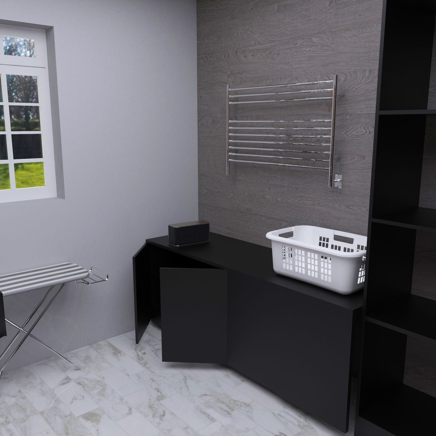 Amba LSP Amba Jeeves Model L Straight 10 Bar Hardwired Towel Warmer in Polished - LSP