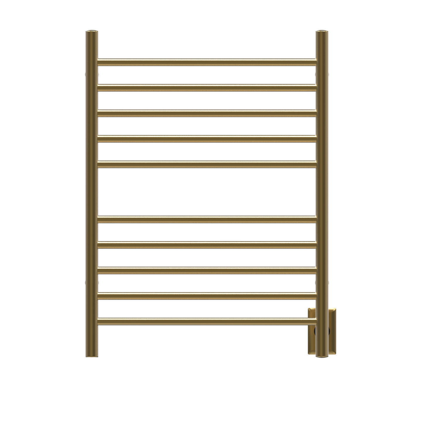 Amba RWH-SSB Amba Radiant Hardwired + Plug-in Combo Straight 10 Bar Towel Warmer in Satin Brass - RWH-SSB