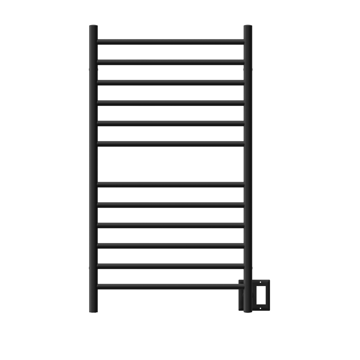 Amba RWHL-SMB Amba Radiant Large Hardwired + Plug-in Combo Straight 12 Bar Towel Warmer in Matte Black - RWHL-SMB