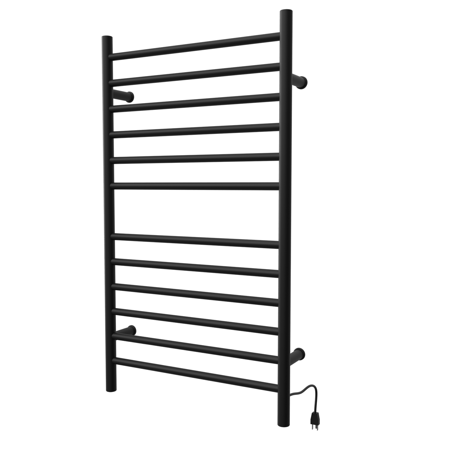 Amba RWHL-SMB Amba Radiant Large Hardwired + Plug-in Combo Straight 12 Bar Towel Warmer in Matte Black - RWHL-SMB