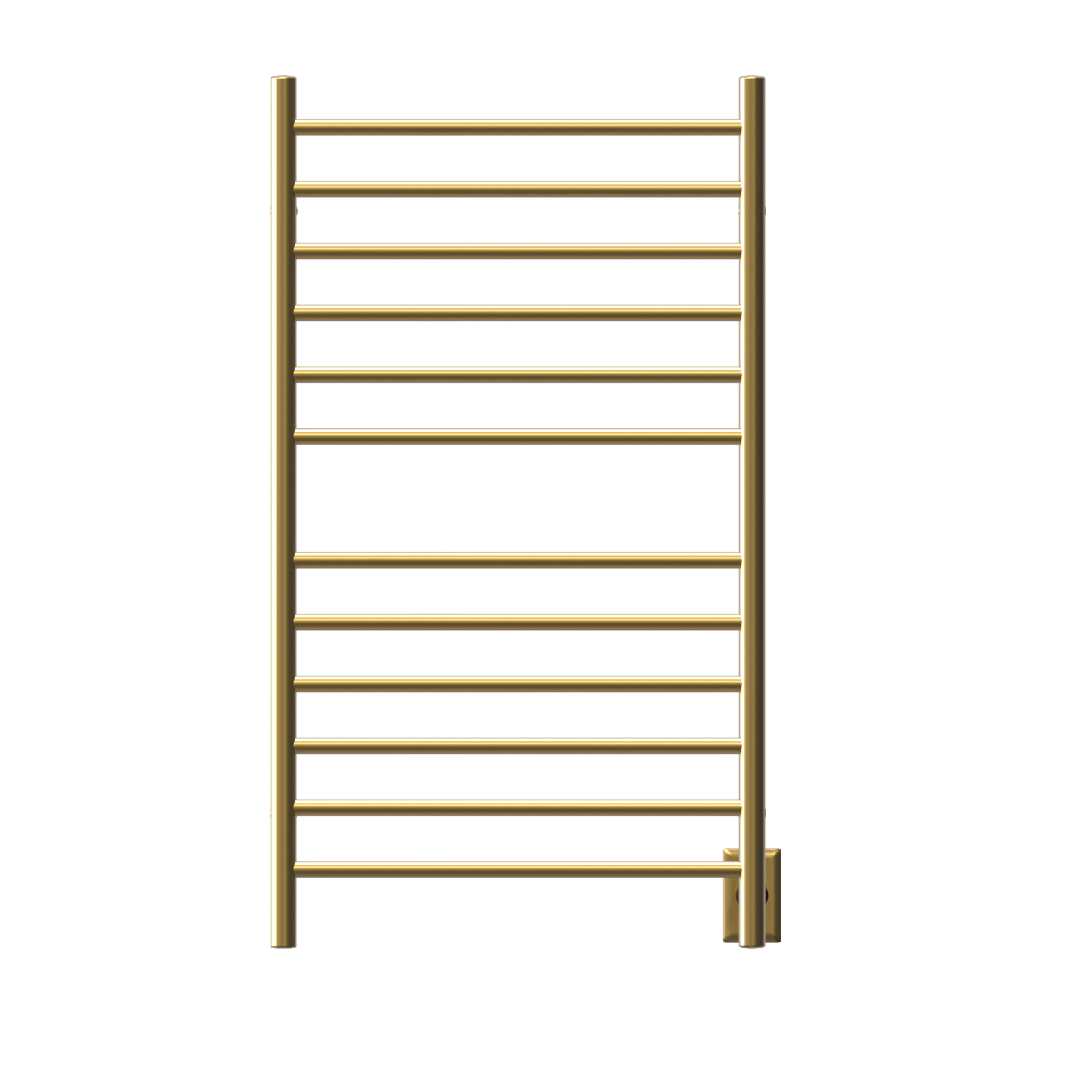 Amba RWHL-SSB Amba Radiant Large Hardwired + Plug-in Combo Straight 12 Bar Towel Warmer in Satin Brass - RWHL-SSB