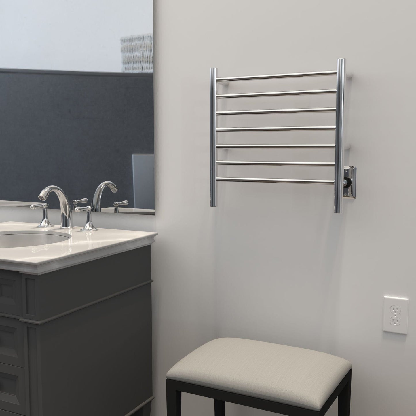 Amba RWHS-SP Amba Radiant Small Hardwired + Plug-in Combo 7 Bar Towel Warmer in Polished - RWHS-SP