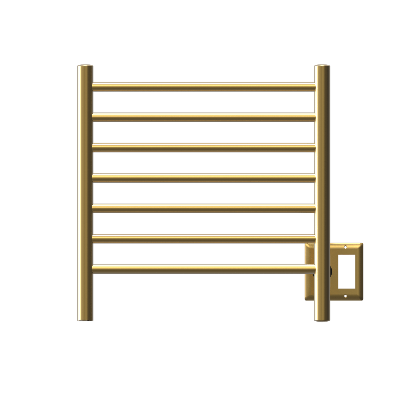 Amba RWHS-SSB Amba Radiant Small Hardwired + Plug-in Combo 7 Bar Towel Warmer in Satin Brass - RWHS-SSB