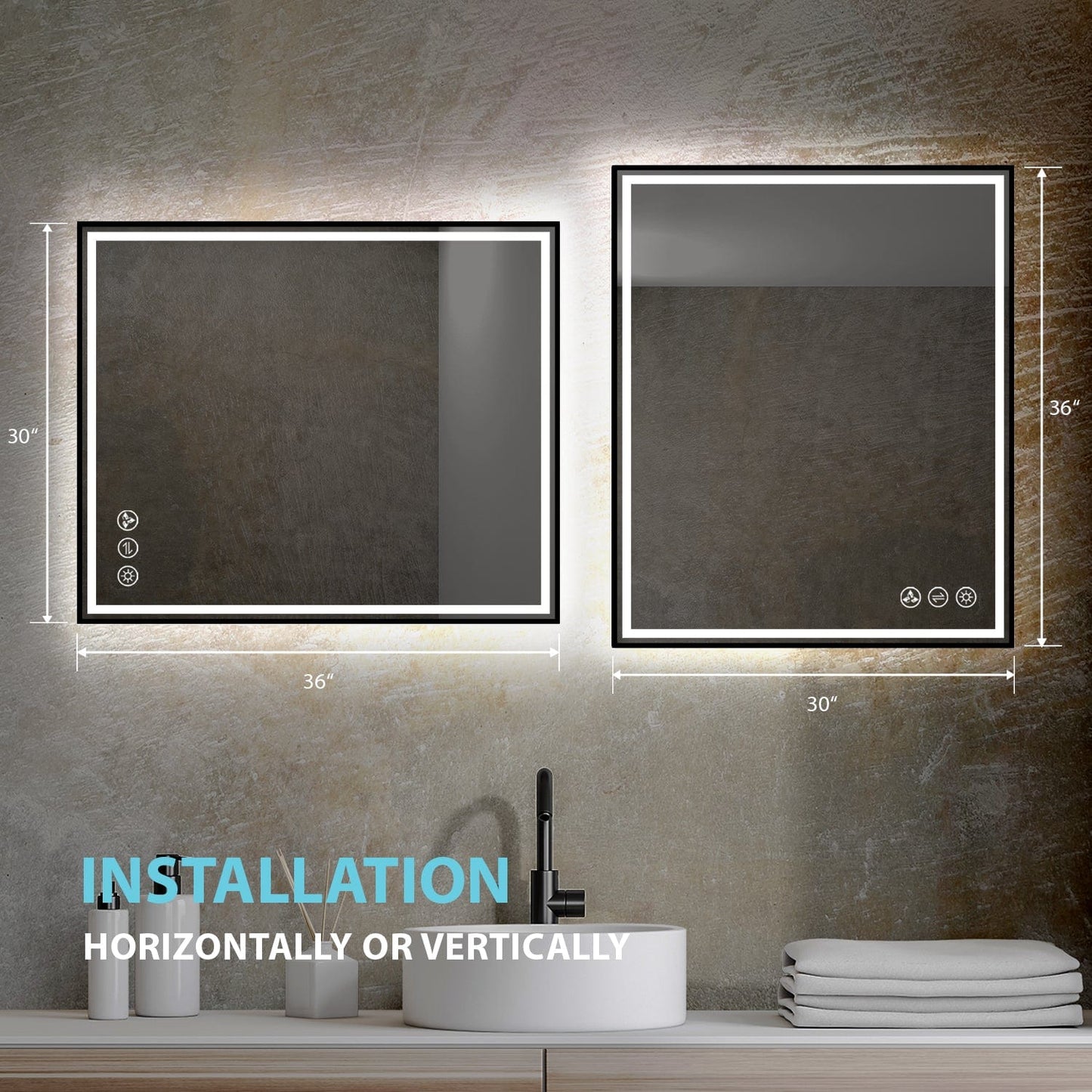 Blossom LED M4 3036 MB Blossom Stellar - 30" LED Mirror Matte Black Frame LED M4 3036 MB