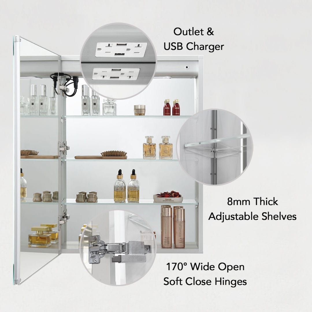 Blossom MCL1 2032L Blossom Pillar - 20" LED Medicine Cabinet Left MCL1 2032L