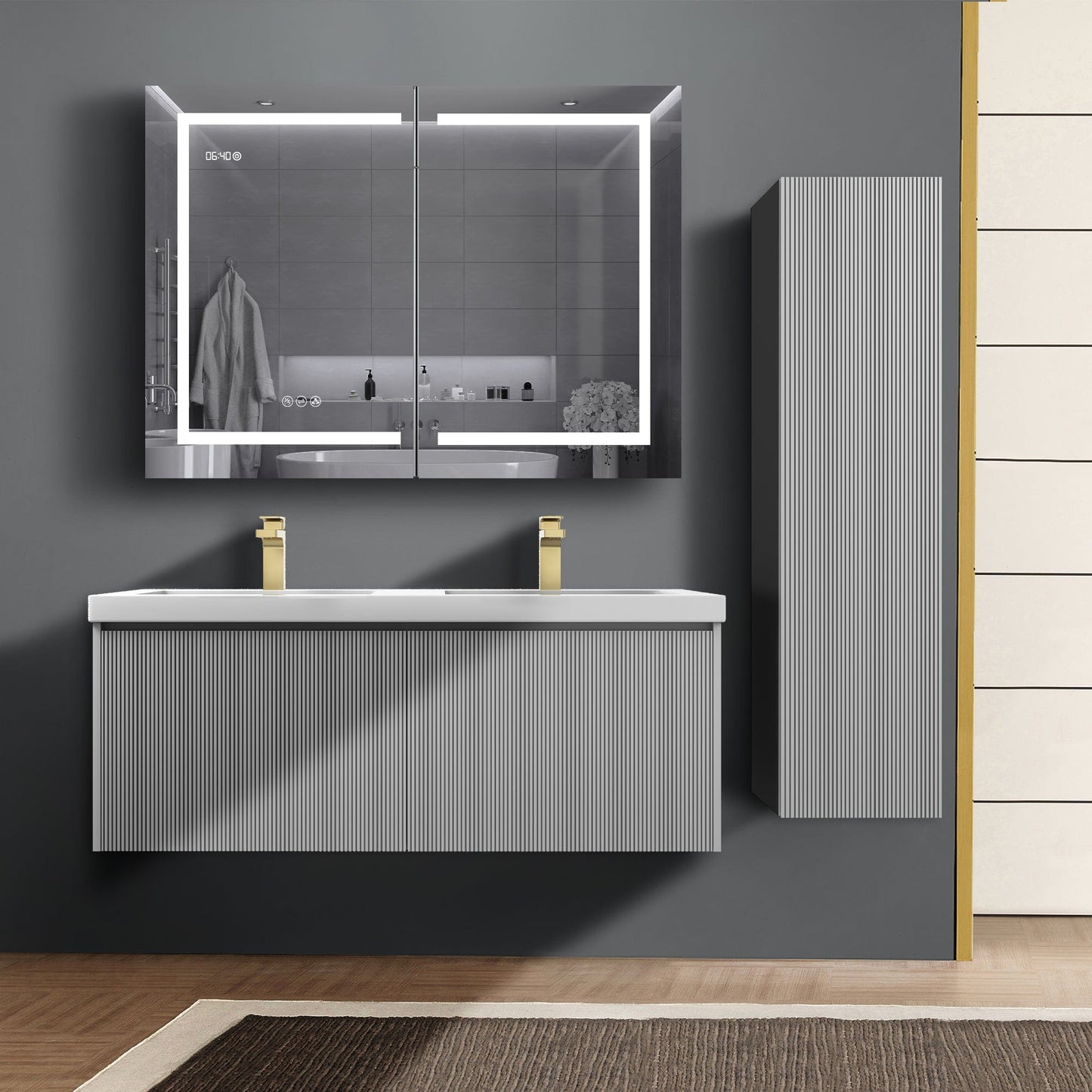 Blossom S8028 12 15 Blossom Positano 12″ Side Cabinet - Light Gray S8028 12 15
