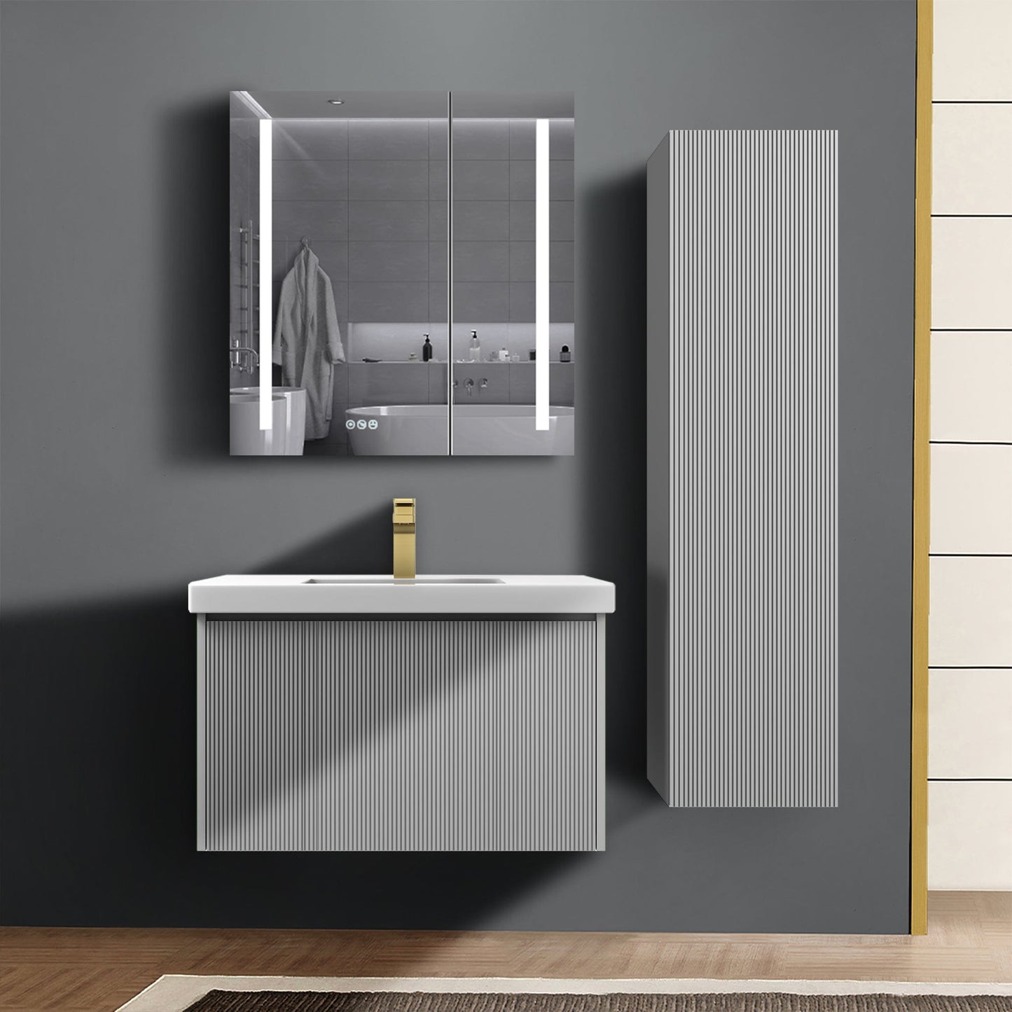 Blossom S8028 12 15 Blossom Positano 12″ Side Cabinet - Light Gray S8028 12 15