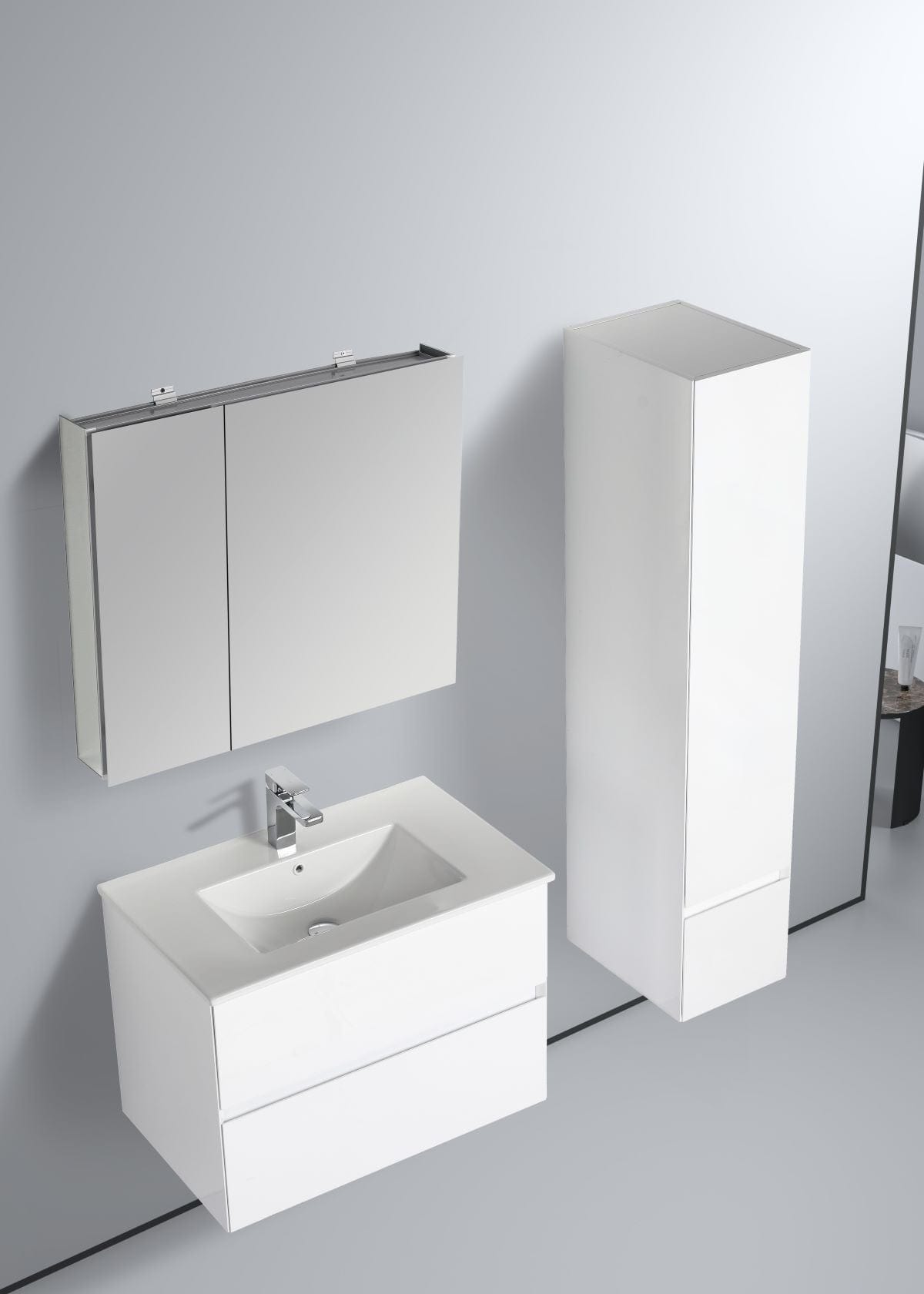 Blossom S8036 12 01 R Blossom Assisi 12″ Side Cabinet (Right) - Glossy White S8036 12 01 R