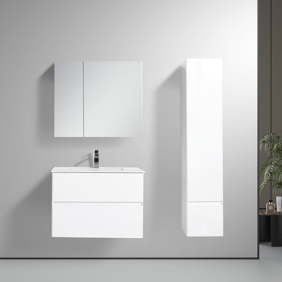 Blossom S8036 12 01 R Blossom Assisi 12″ Side Cabinet (Right) - Glossy White S8036 12 01 R