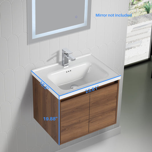 Blossom V8035 24 11 C  Blossom Bern 24″ Vanity With Ceramic Basin - Brown Walnut V8035 24 11 C