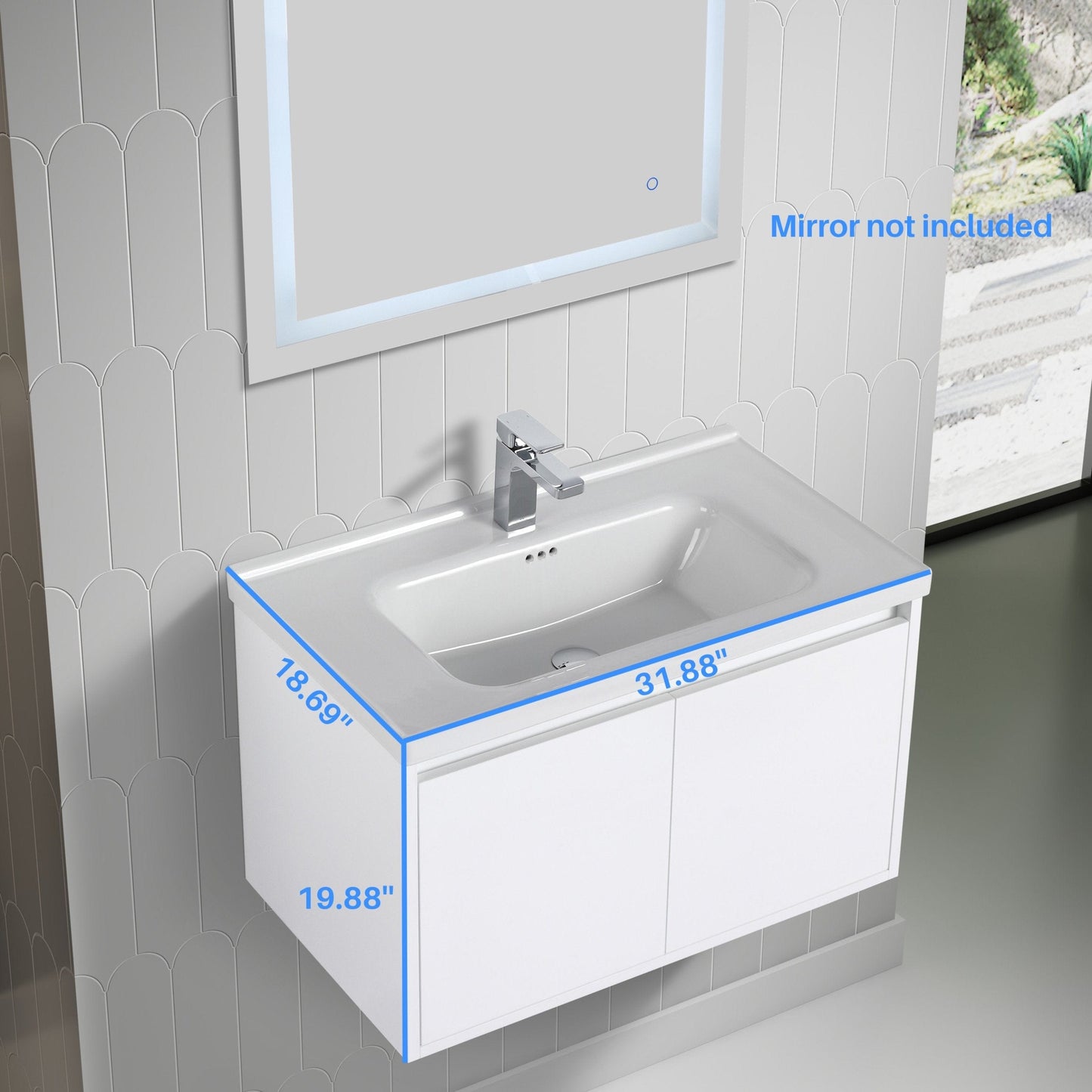 Blossom V8035 32 01 C Blossom Bern 32″ Vanity With Ceramic Basin - Glossy White V8035 32 01 C