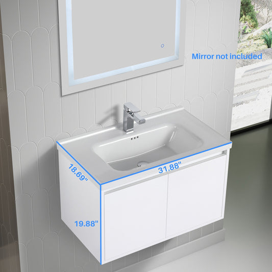 Blossom V8035 32 01 C  Blossom Bern 32″ Vanity With Ceramic Basin - Glossy White V8035 32 01 C