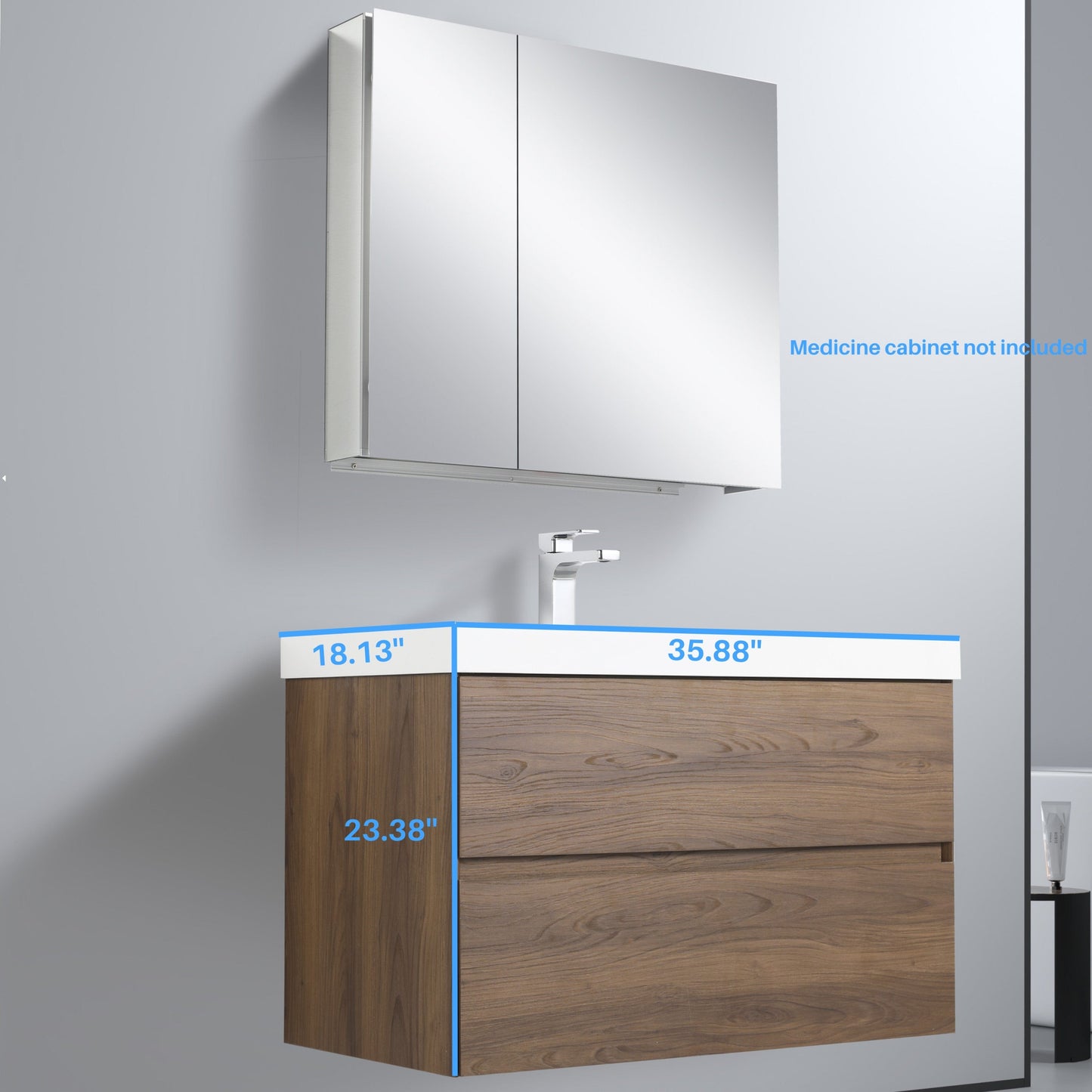 Blossom V8036 36 11 Blossom Assisi 36″ Vanity - Brown Walnut V8036 36 11