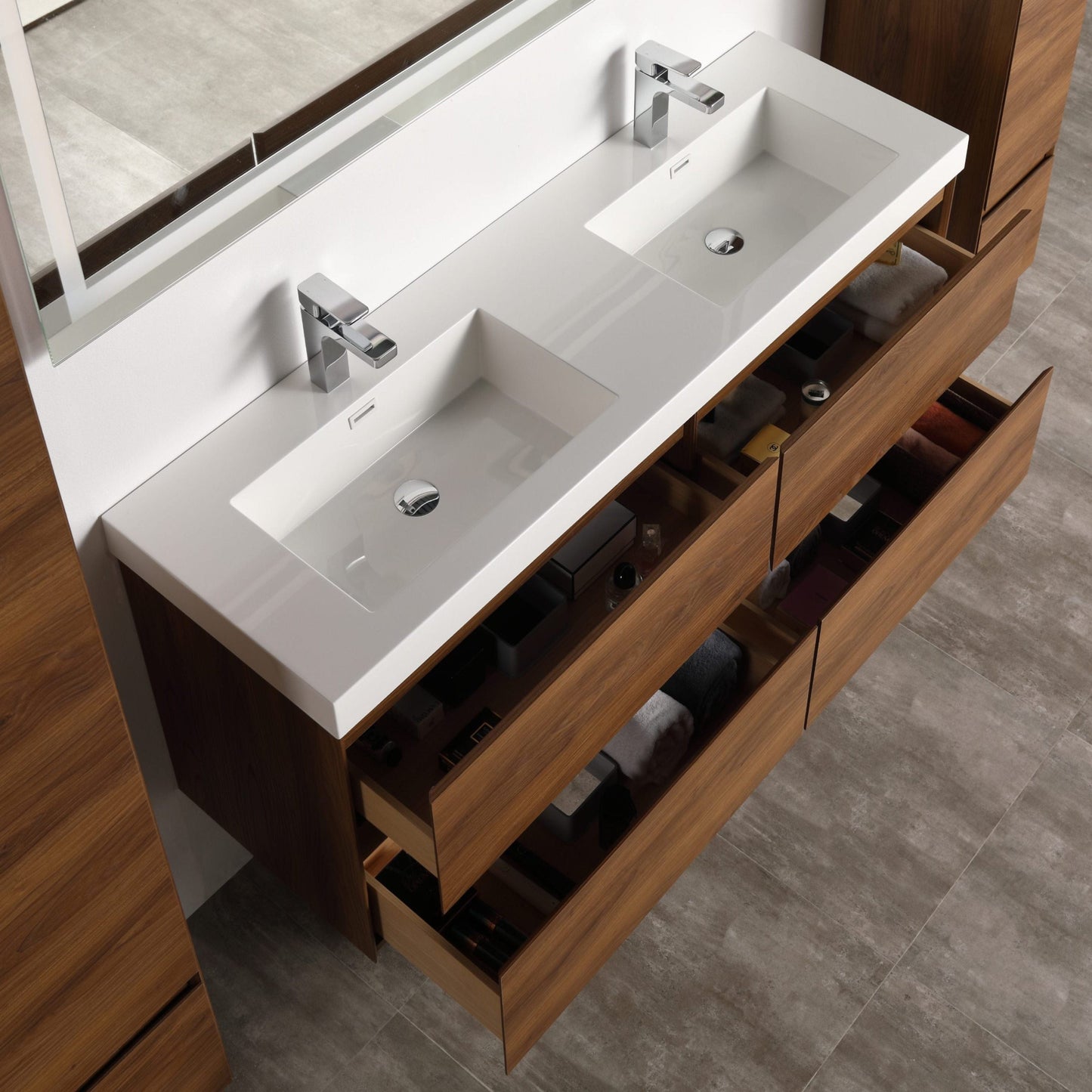 Blossom V8036 48 11 Blossom Assisi 48″ Vanity Double Sink - Brown Walnut V8036 48 11