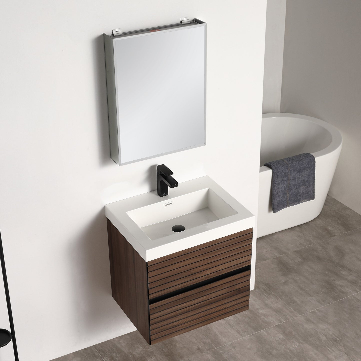 Blossom V8040 24 20 Blossom Annecy 24″ Vanity - Dark Walnut Strip V8040 24 20