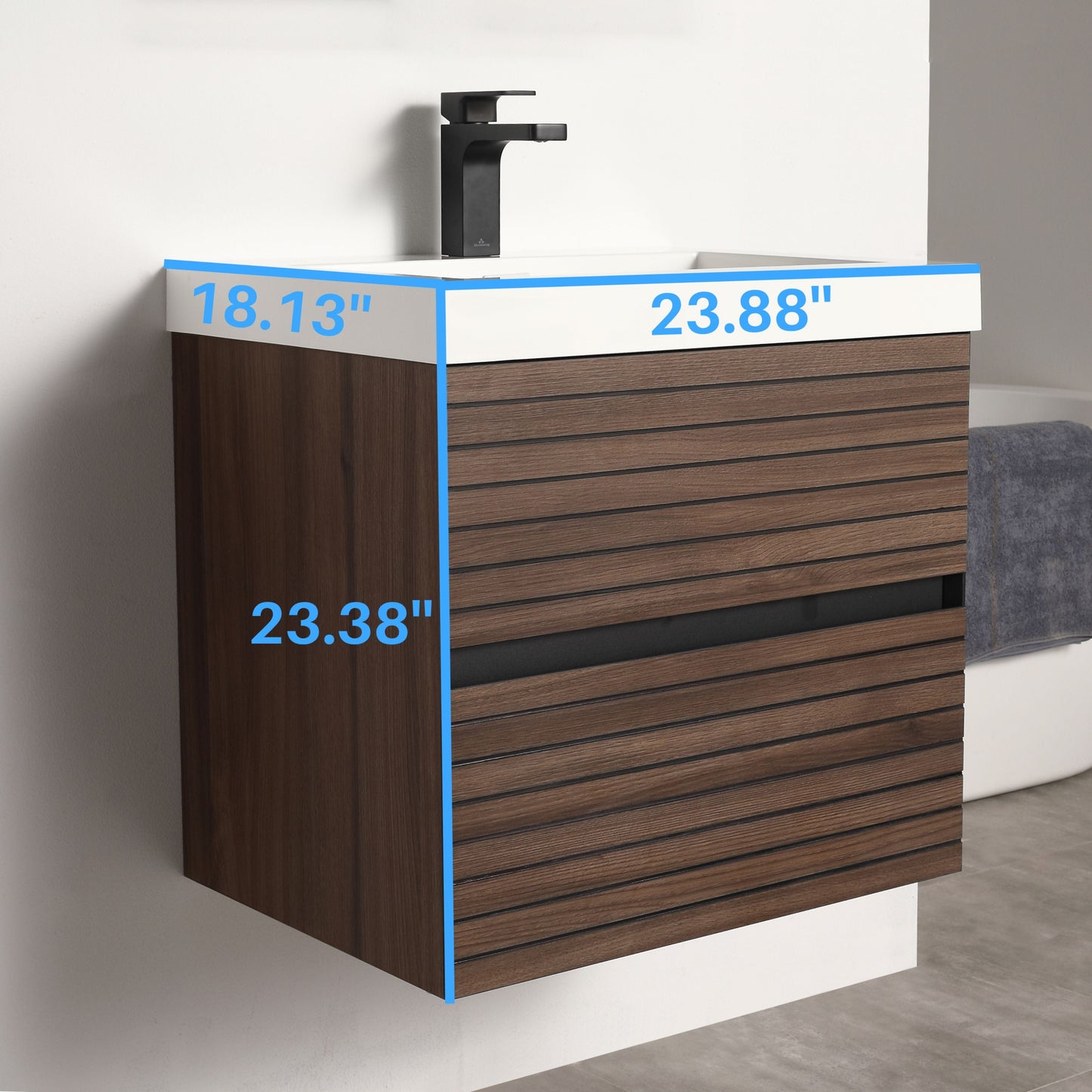 Blossom V8040 24 20 Blossom Annecy 24″ Vanity - Dark Walnut Strip V8040 24 20