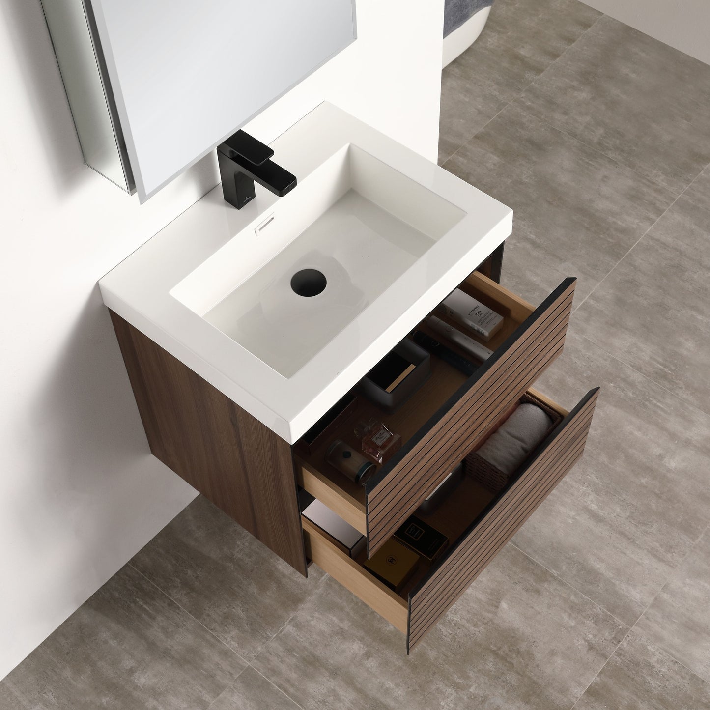 Blossom V8040 24 20 Blossom Annecy 24″ Vanity - Dark Walnut Strip V8040 24 20