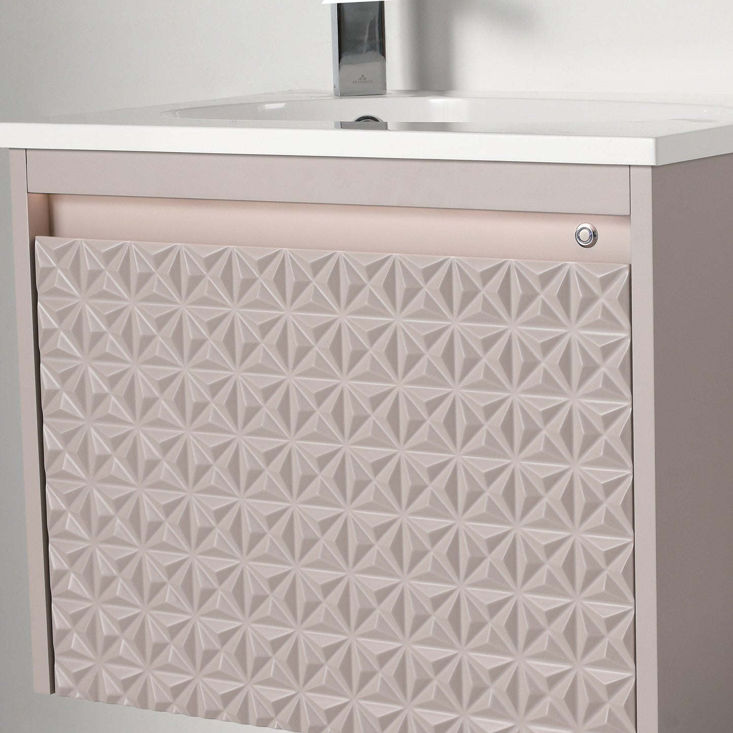 Blossom V8041 24 14 A Blossom Thun 24″ Vanity With Droplet-Shaped Basin (LED Illuminated) - Khaki V8041 24 14 A