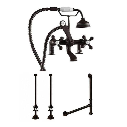 Cambridge Plumbing CAM463D-2-PKG-ORB Complete Oil Rubbed Bronze Freestanding Plumbing Package for Clawfoot Tub (CAM463D-2-PKG-ORB)