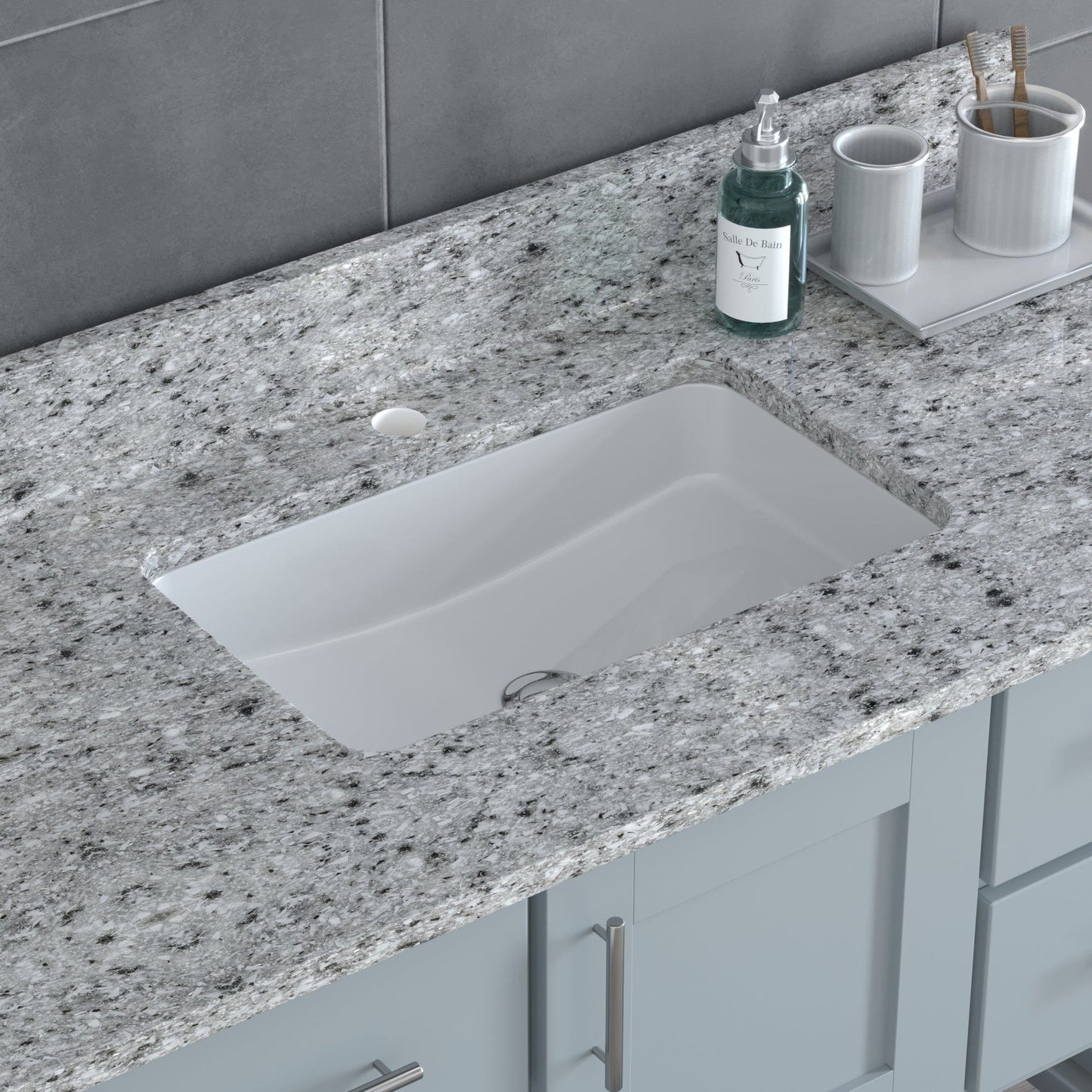 Cambridge Plumbing P48G-PEPPER USA Patriot 48" Gray Bathroom Vanity - Pepper Counter (P48G-PEPPER)