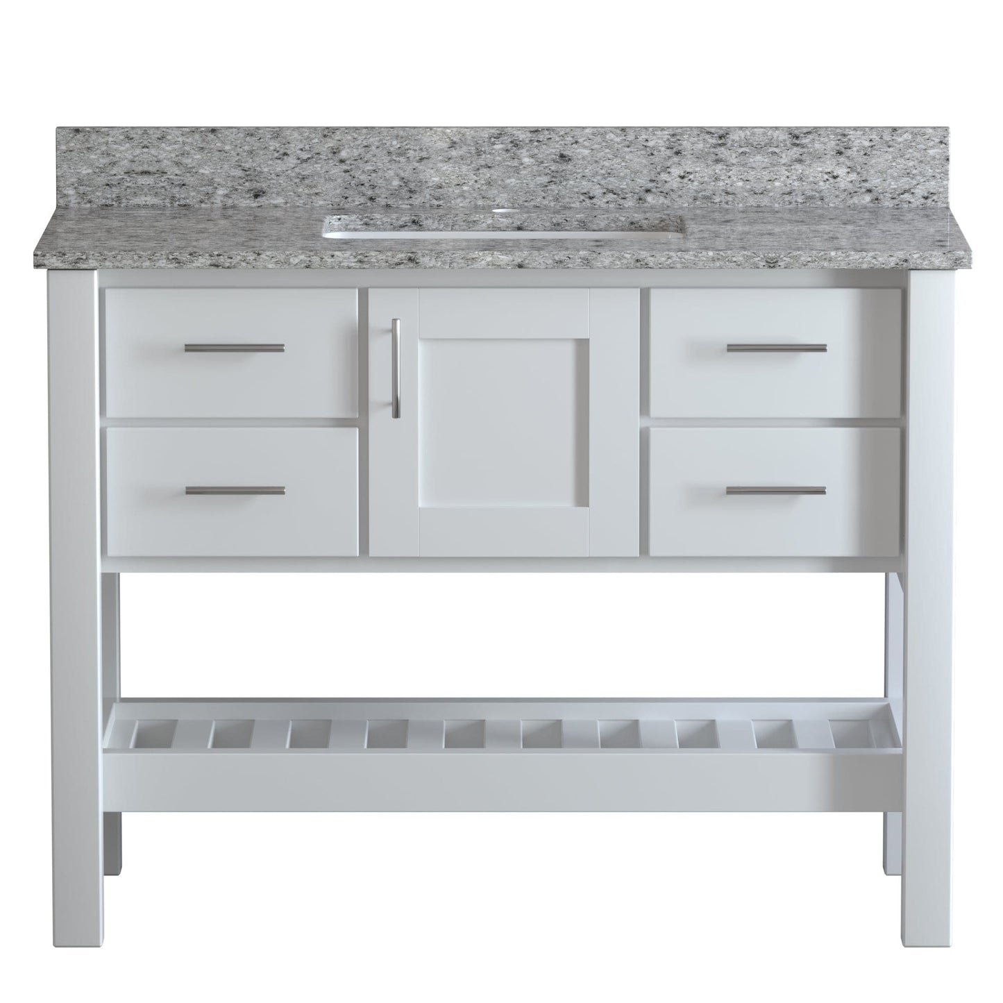 Cambridge Plumbing P48W-PEPPER USA Patriot 48" White Bathroom Vanity - Pepper Counter (P48W-PEPPER)