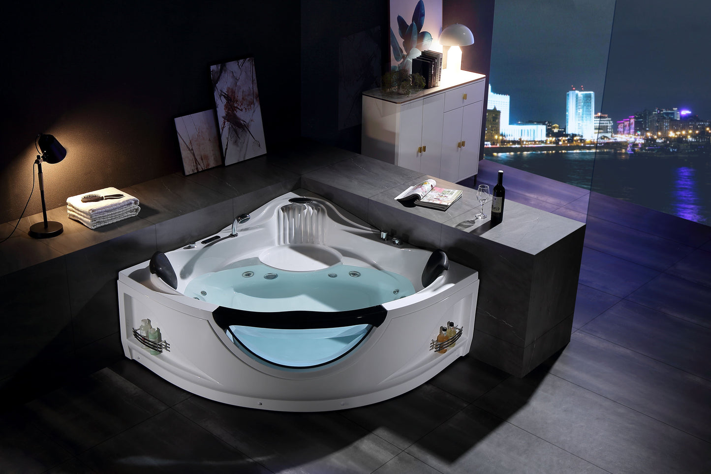 Empava EMPV-59JT319LED Empava - 59JT319LED 59 in. Whirlpool Corner Bathtub