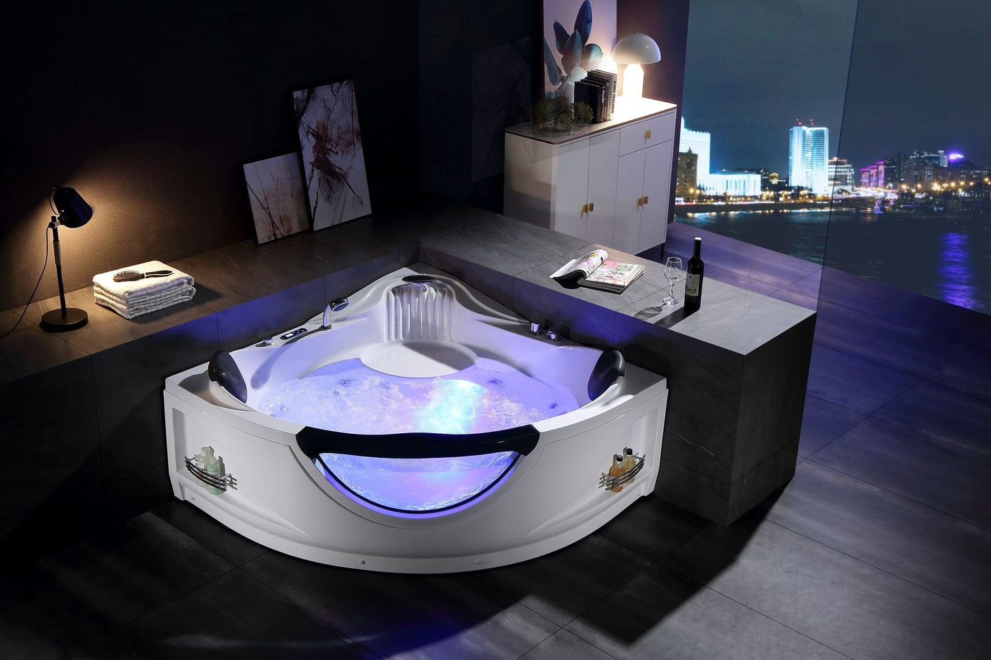 Empava EMPV-59JT319LED Empava - 59JT319LED 59 in. Whirlpool Corner Bathtub