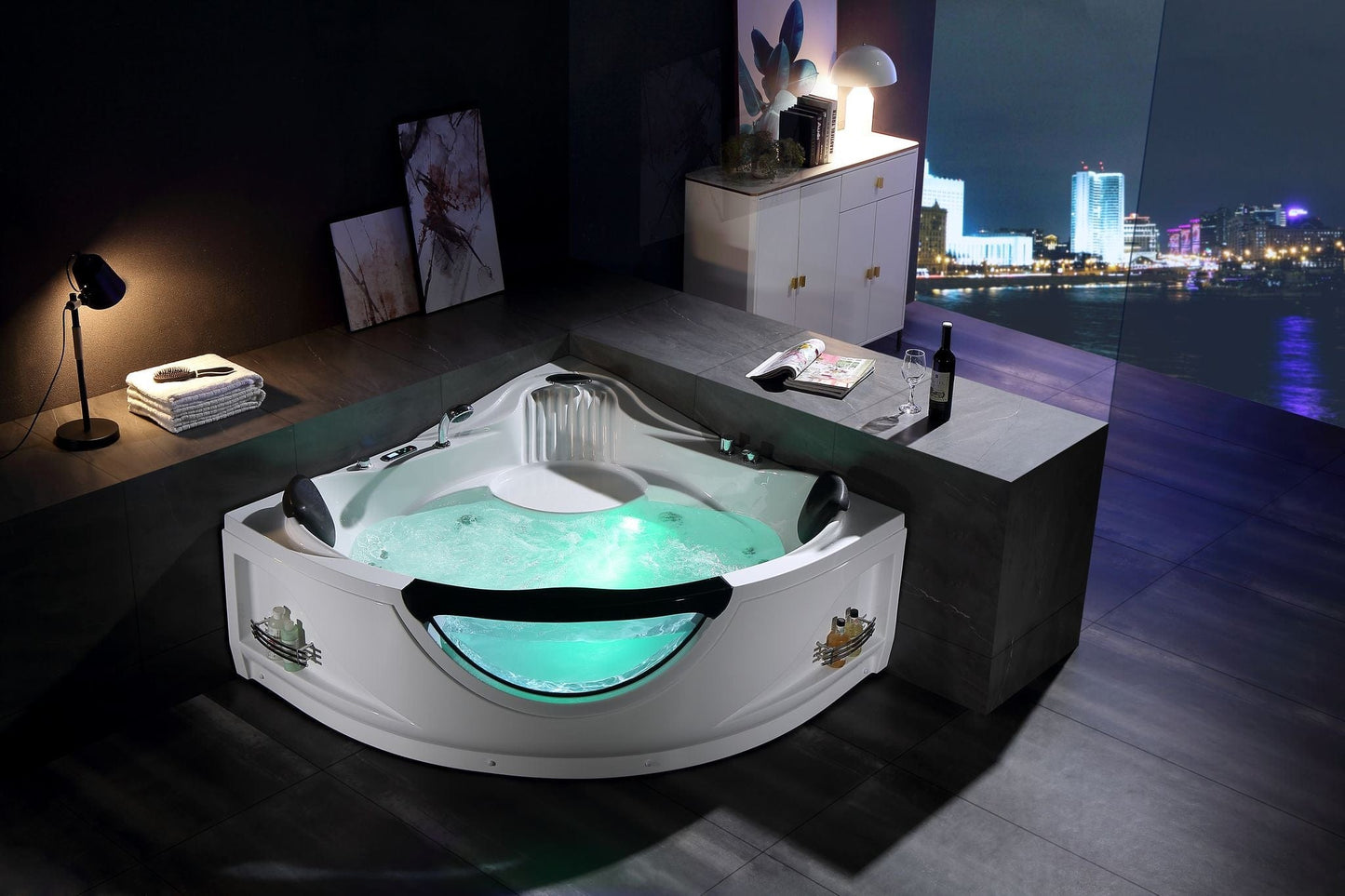 Empava EMPV-59JT319LED Empava - 59JT319LED 59 in. Whirlpool Corner Bathtub