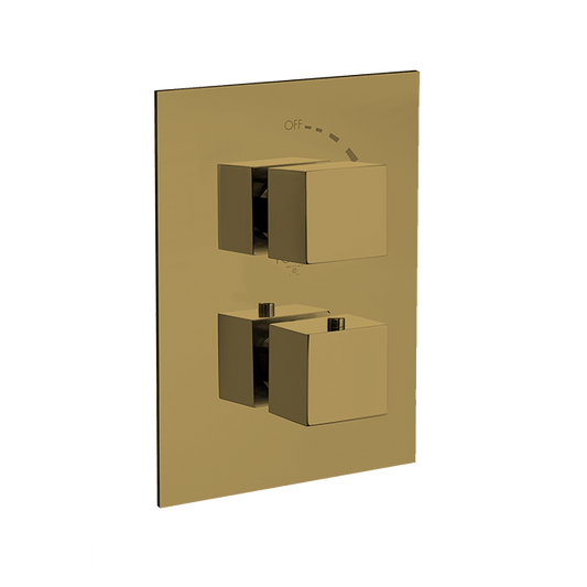 Latoscana QUOK690 LaToscana QUOK690 QUADRO Thermostatic Shower Set TRIM in Matte Gold