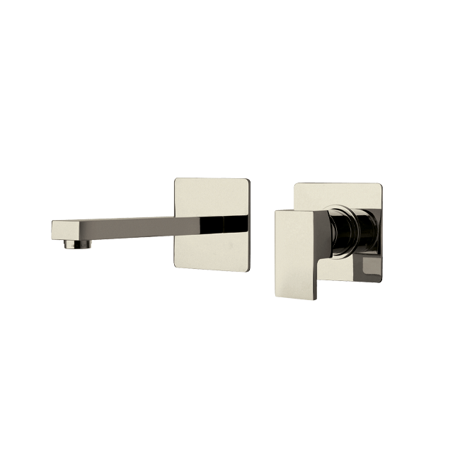 Latoscana QUPW208 LaToscana QUPW208 QUADRO Single-Lever Handle Wall-Mount Lavatory Faucet in Brushed Nickel