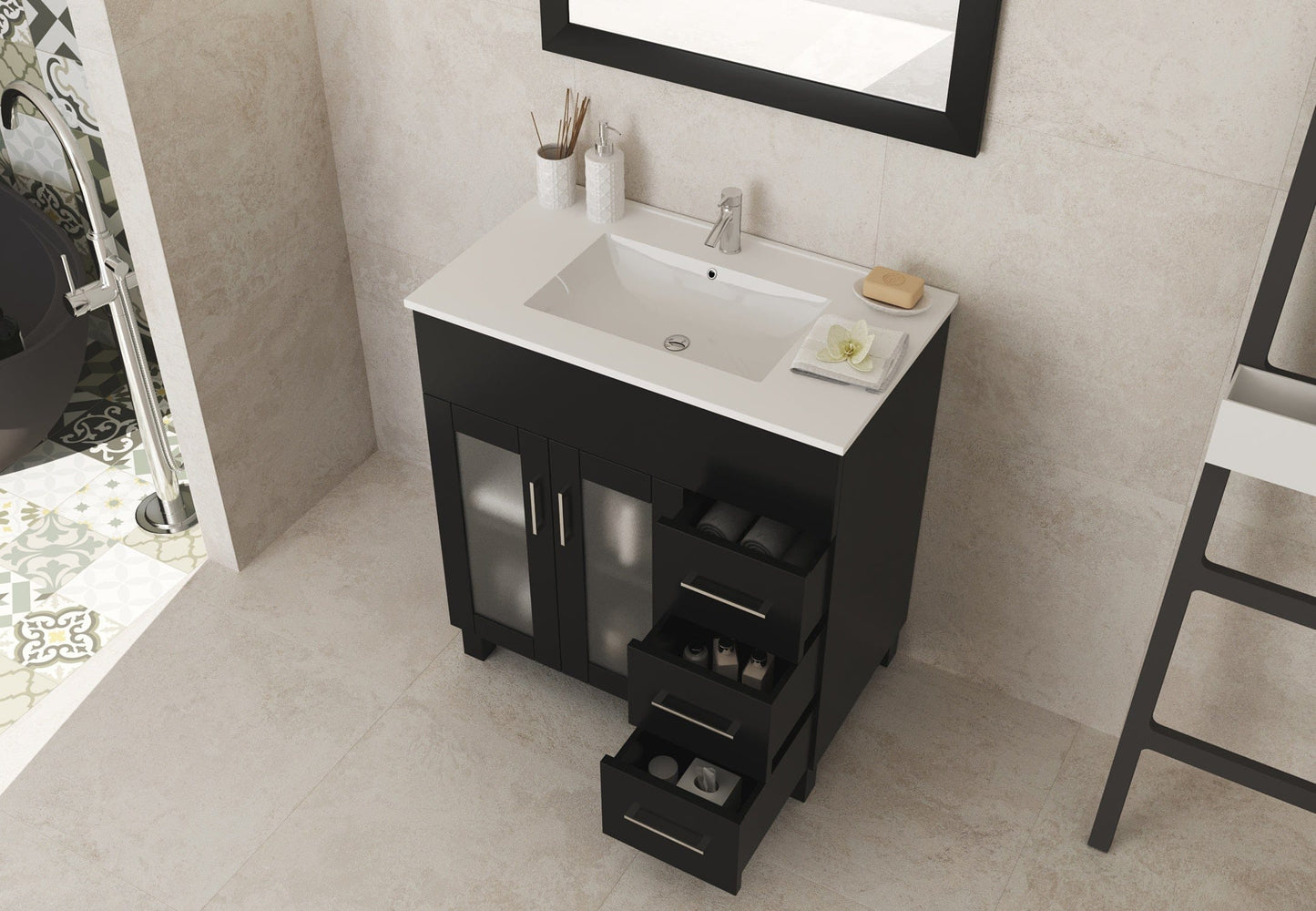 Laviva 31321529-32E-CB Laviva Nova 32" Espresso Bathroom Vanity with White Ceramic Basin Countertop 31321529-32E-CB