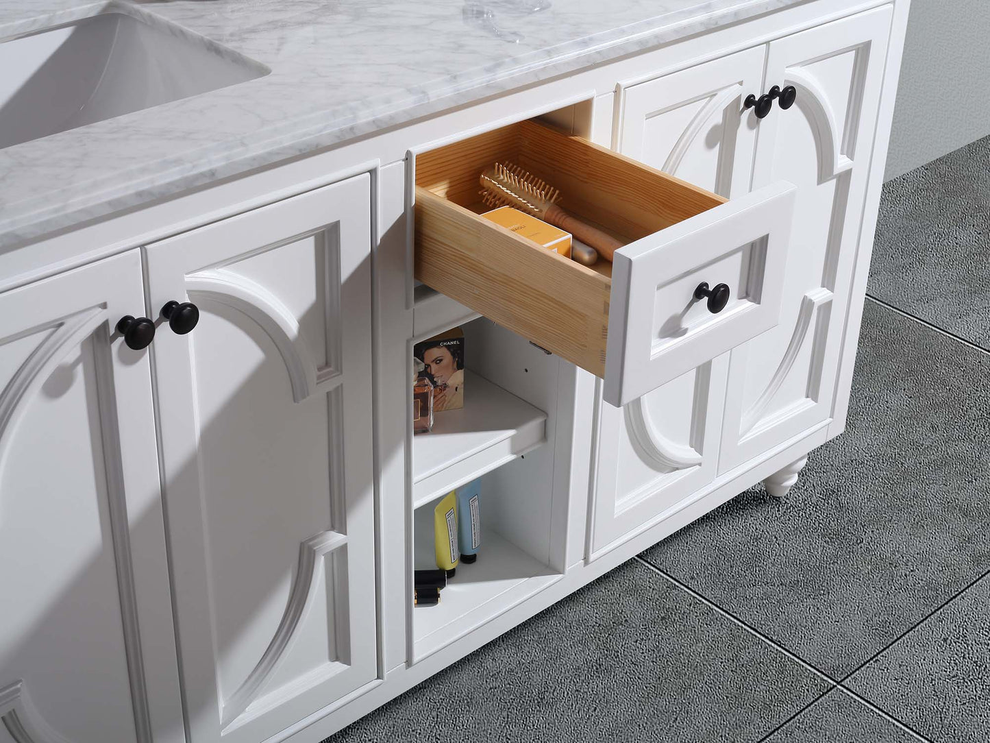Laviva 313613-60W Laviva Odyssey 60" White Double Sink Bathroom Vanity Cabinet 313613-60W