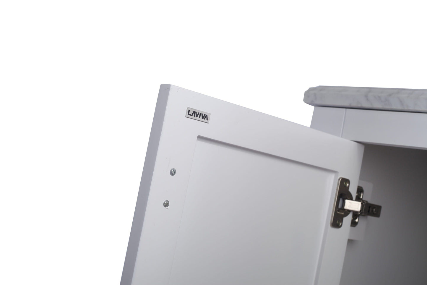 Laviva 313ANG-30W-WS Laviva Wilson 30" White Bathroom Vanity with White Stripes Marble Countertop 313ANG-30W-WS