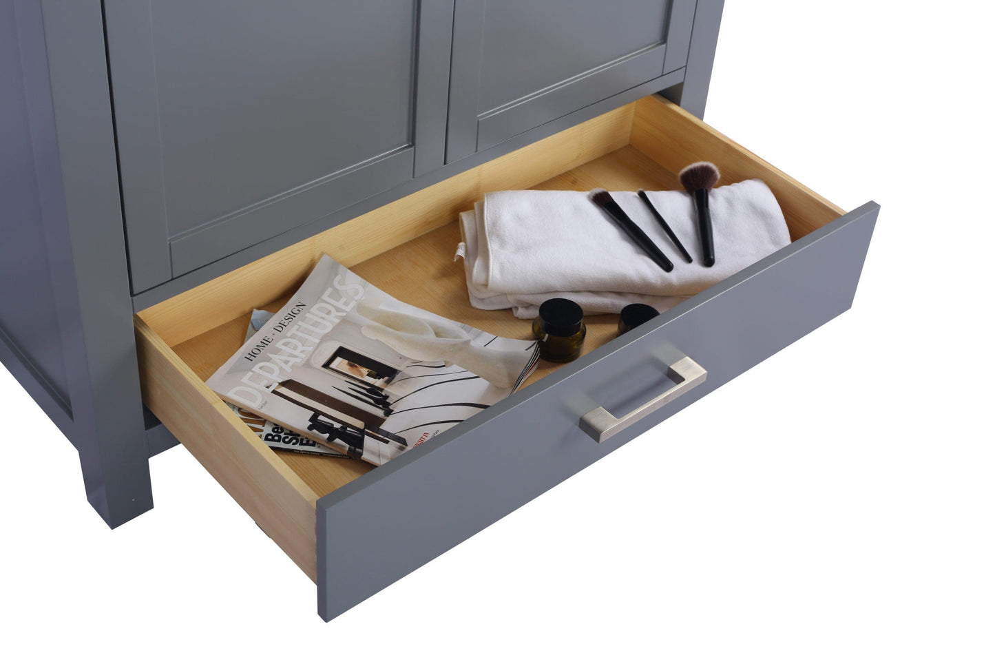 Laviva 313ANG-36G-WQ Laviva Wilson 36" Gray Bathroom Vanity with White Quartz Countertop 313ANG-36G-WQ