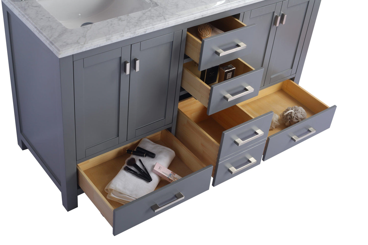 Laviva 313ANG-60G Laviva Wilson 60" Gray Double Sink Bathroom Vanity Cabinet 313ANG-60G