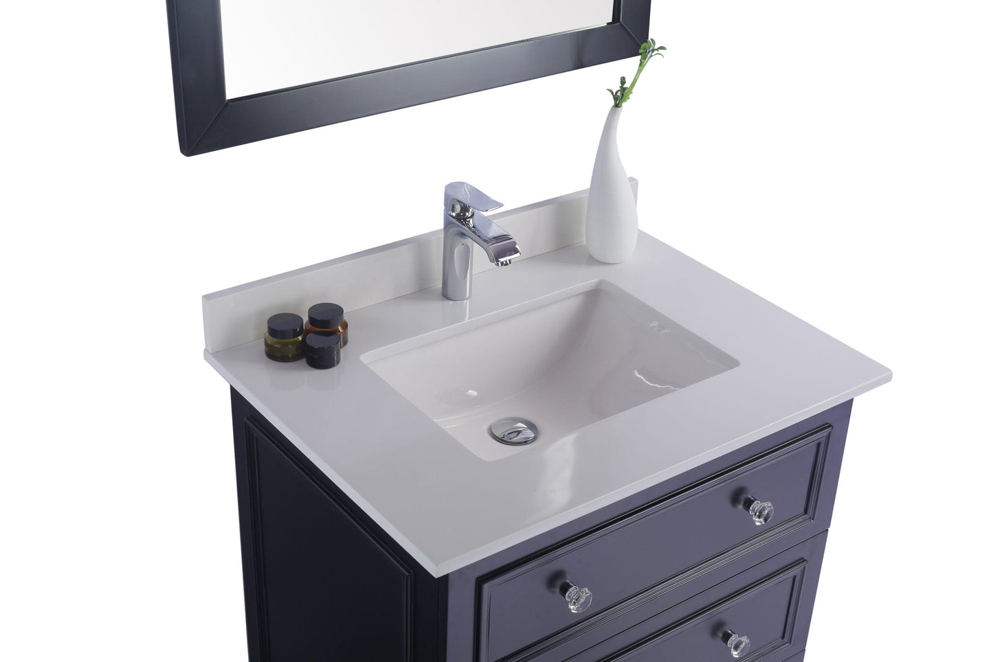 Laviva 313DVN-30E-WQ Laviva Luna 30" Espresso Bathroom Vanity with White Quartz Countertop 313DVN-30E-WQ