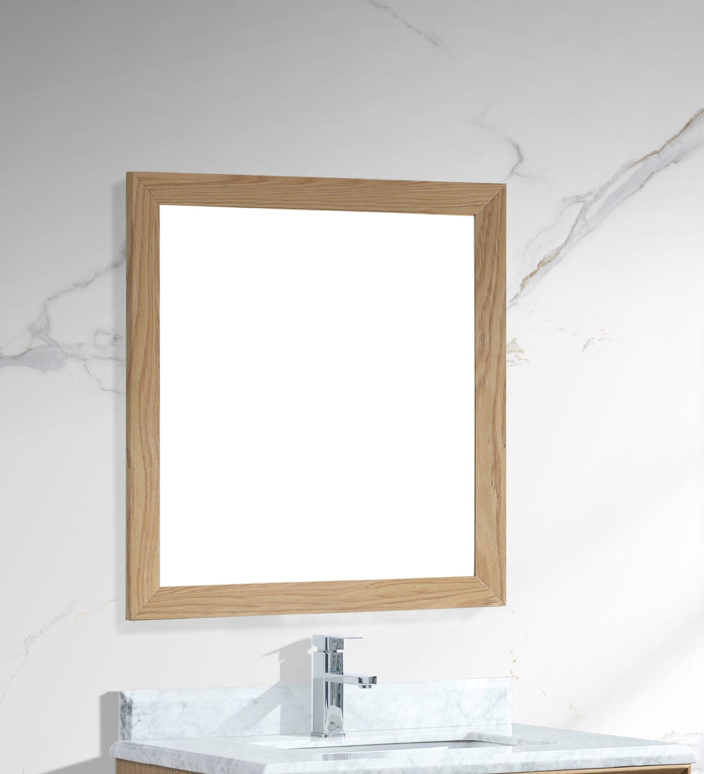 Laviva 313FF-3030CO Laviva Sterling 30" Framed Square California White Oak Mirror 313FF-3030CO