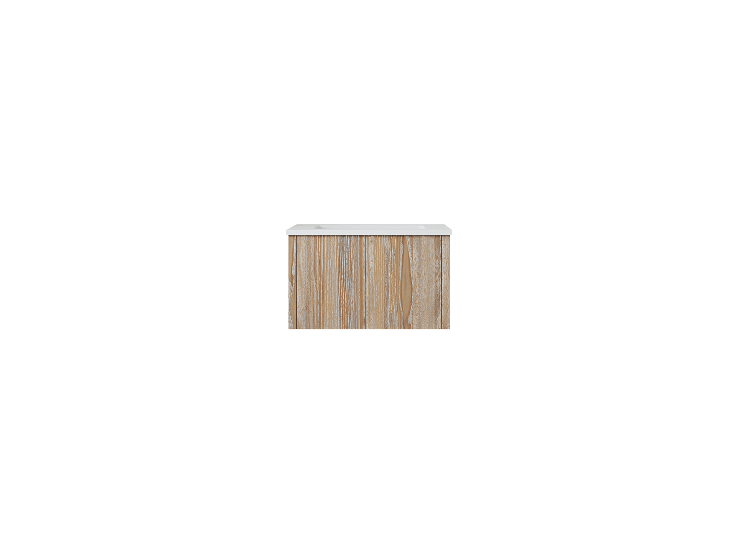 Laviva 313LGN-24WG-MW Laviva Legno 24" Weathered Gray Bathroom Vanity with Matte White VIVA Stone Solid Surface Countertop 313LGN-24WG-MW
