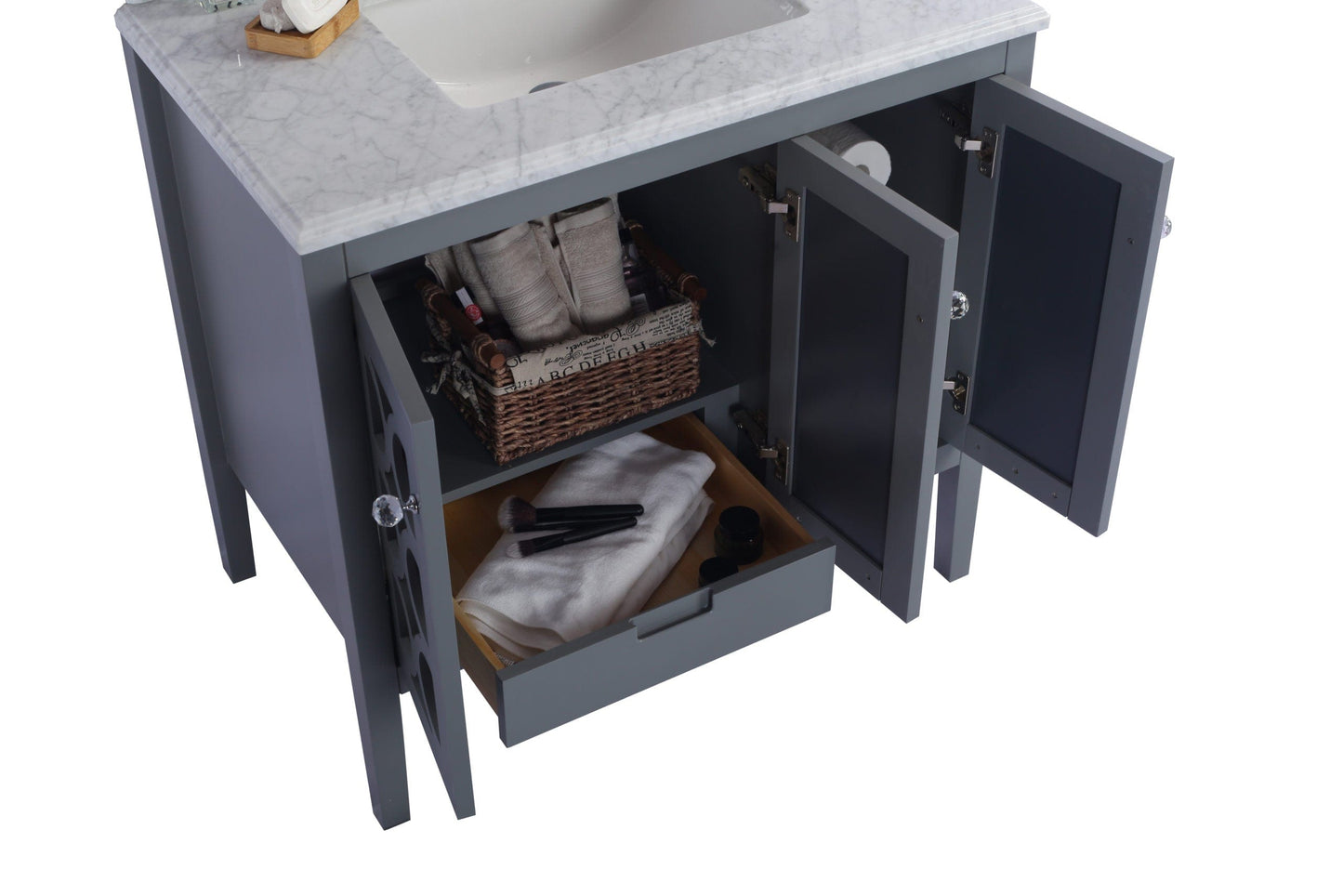 Laviva 313MKSH-36G Laviva Mediterraneo 36" Gray Bathroom Vanity Cabinet 313MKSH-36G