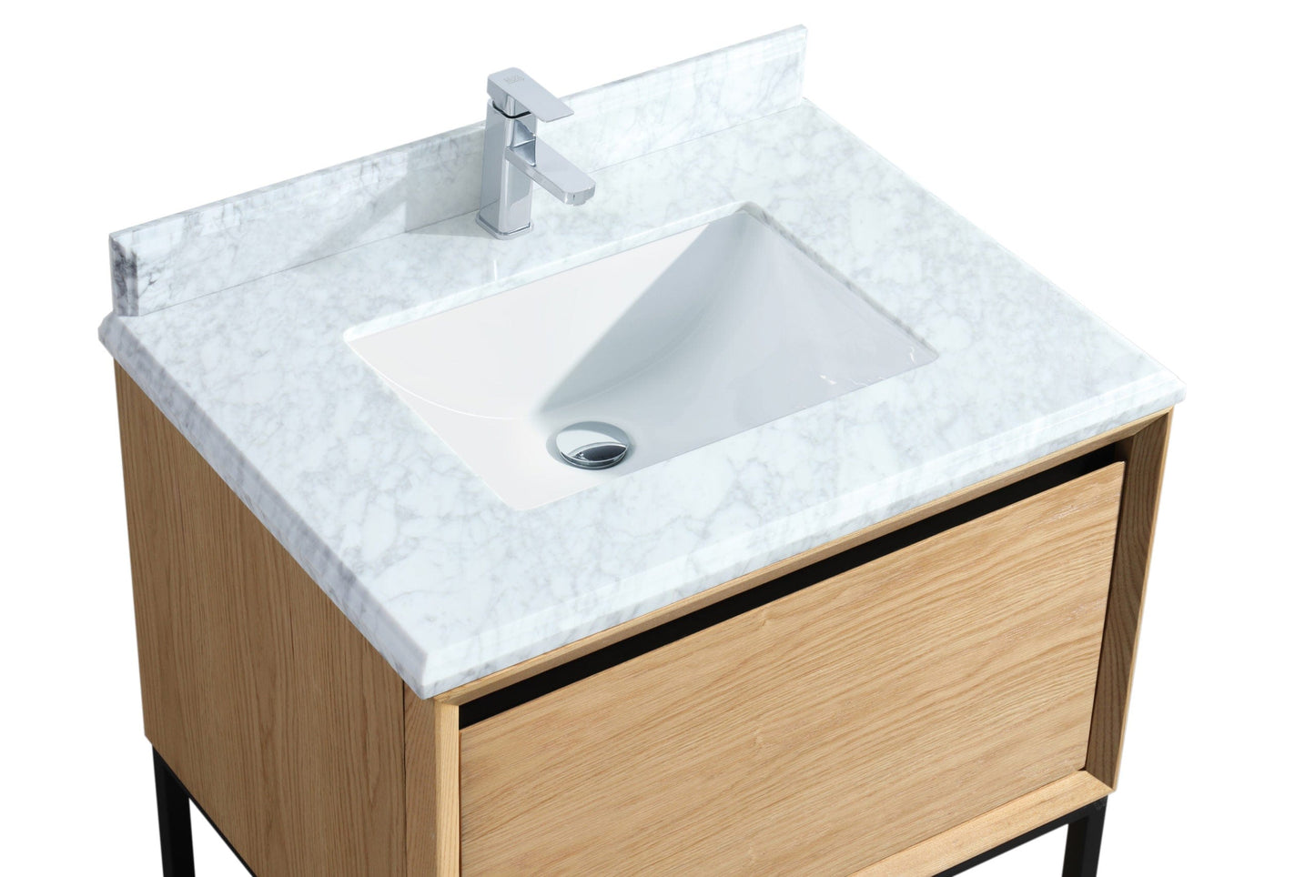 Laviva 313SMR-30CO-WC Laviva Alto 30" California White Oak Bathroom Vanity with White Carrara Marble Countertop 313SMR-30CO-WC