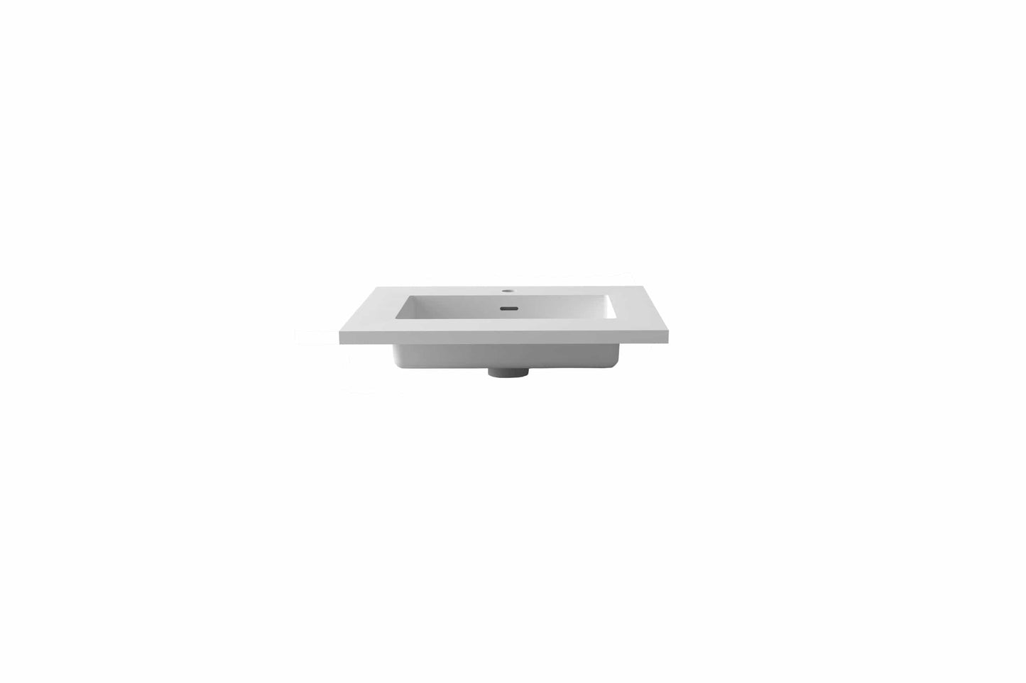 Laviva 313SQ1HSS-24-MW Laviva Forever VIVA Stone 24" Matte White Solid Surface Countertop with Integrated Sink 313SQ1HSS-24-MW